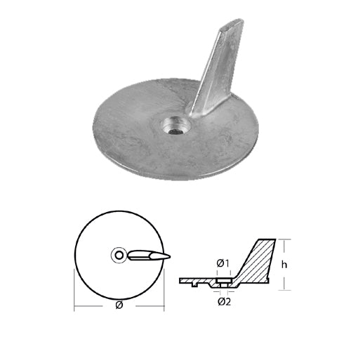Anodo Volvo Penta Pinna per fuoribordo trim Alluminio